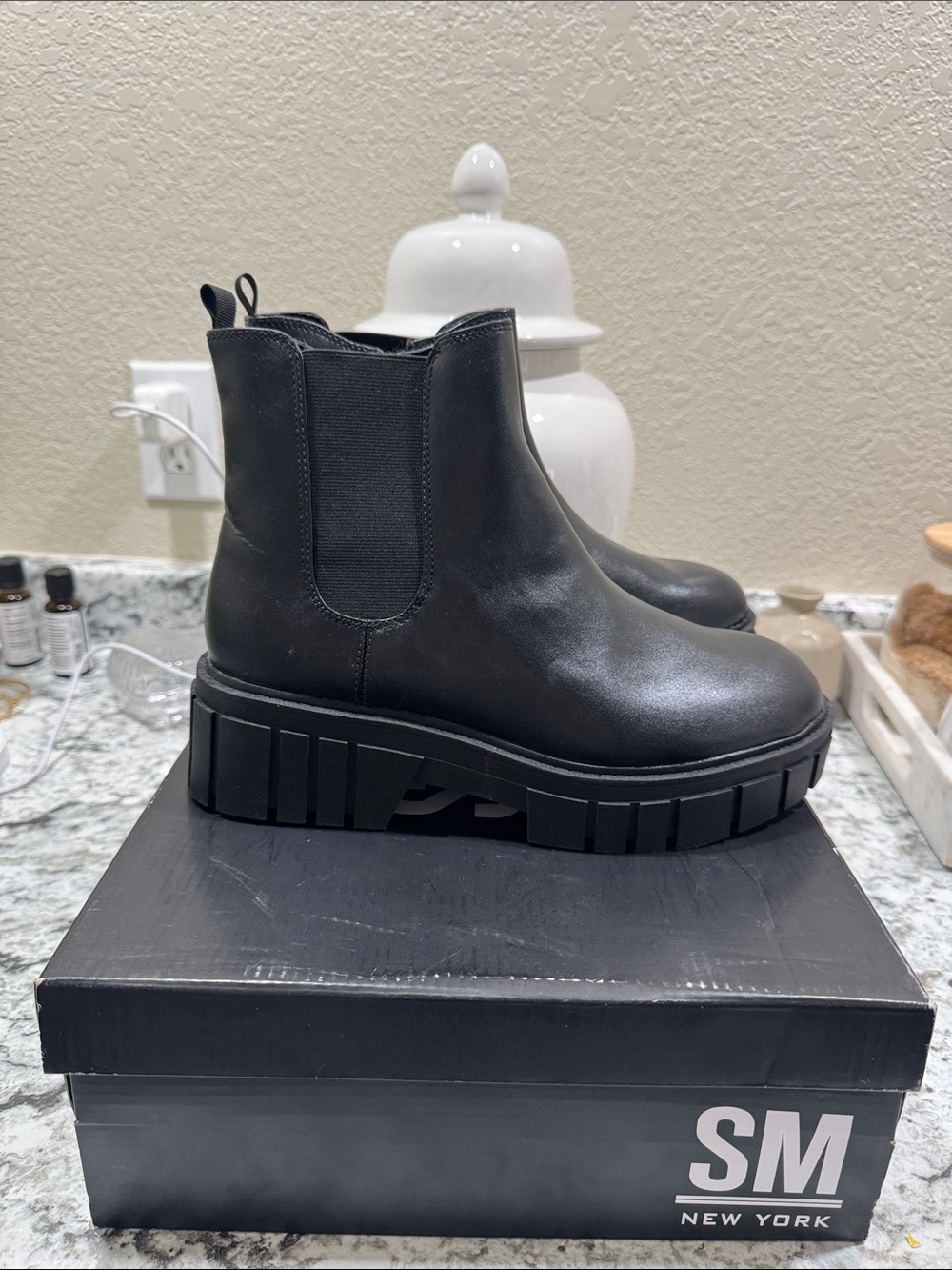 SM New York Black Kids Chunky Chelsea Boots